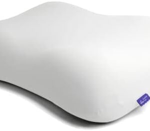 C CUSHION LAB Deep Sleep Pillow, Patented Ergonomic Contour Design for Side & Back Sleepers, Orthopedic Cervical Shape Gently Cradles Head & Provides Neck Support & Shoulder Pain Relief - Calm Grey
