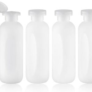 6.7oz Travel Shampoo Bottle, Empty Plastic Squeeze Bottles with Flip Cap, 4PCS Lotion Container for Toiletries (200ml,Clear)