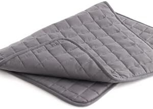 YnM Portable Weighted Lap Blanket for Adults, Perfect for Relaxation, Lounging, Napping, Sleeping & Travel(29x24 Inches, 7 Pounds, Dark Grey)