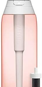 Brita Hard-Sided Plastic Premium Filtering Water Bottle, BPA-Free, Reusable, Replaces 300 Plastic Water Bottles, Filter Lasts 2 Months or 40 Gallons, Includes 1 Filter, Blush - 26 oz