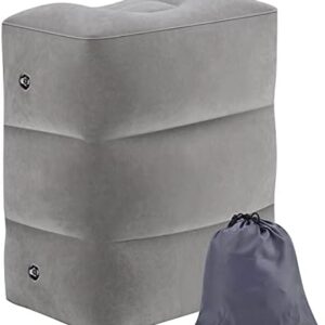 Zealoire Inflatable Travel Pillow - Airplane Travel Essentials Adjustable Height Leg Rest Cushion for Airplane Office Home Cars Trains Desk