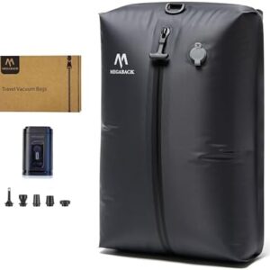 Vacuum Bags for Travel, IP67 Reusable Vacuum Seal Bags for Clothing with Electric Pump, Vacuum Seal Packing cube for Suitcases, Backpack & Travel (1PC+Pump)