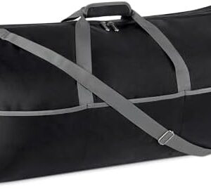 Amazon Essentials 32.4" Extra Large Foldable Nylon Duffel Bag for Travel/Storage with Zippered Pockets, 9254 Cubic Inch (150L), 50-LBS Capacity, Black (Previously Amazon Basics)