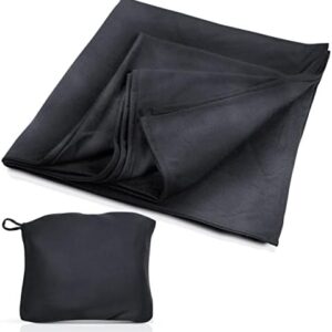Cloudz Super Soft Jersey Airplane Travel Blanket for Your Flight, Car, Camping, Home or Comforting Warmth Anywhere! Large in Size at 50"x 50" and Includes a Bag! - Black