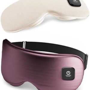 Heated Eye Mask - Cordless Eye Mask for Dry Eyes, Eye Relief, Improved Sleep, Washable Eye Heating pad for Travel and with Replaceable Shell (Purple)