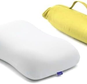 Cushion Lab Travel Deep Sleep Pillow – Compact Memory Foam Neck Pillow for Sleeping, Portable Pillow for Hotels, Camping, Side & Back Sleepers, On-The-Go – Spark