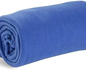 Cozy-Soft Microfleece Travel Blanket, 50x60 Inch, Lightweight, Compact, Perfect for Airplane and Car, Royal Blue