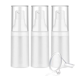 3pcs 20ml Sterile Airless Pump Bottle with Funnel Easy to Carry and Fill Matte Lotion Bottles For Travel