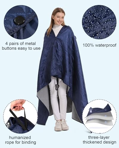 JOYLAMA Outdoor Camping Blanket, Fleece Waterproof Stadium Blanket with Protable Bag, Lightweight for Cold Weather, Sports, Pet, Beach, Picnic, Stadium, Travel, Car, 79 * 54inch - Image 5