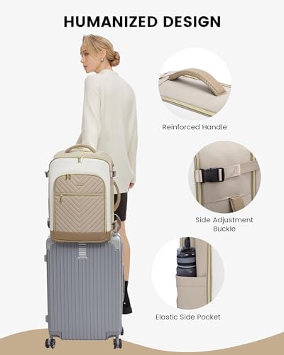 LOVEVOOK Large Travel Backpack for Women, TSA Carry on Backpack for Airplanes, 40L Personal Item Travel Bag for Women fits 17" Laptop,Waterproof Carry on Bag Airplane Approved with 3 Packing Cubes - Image 9