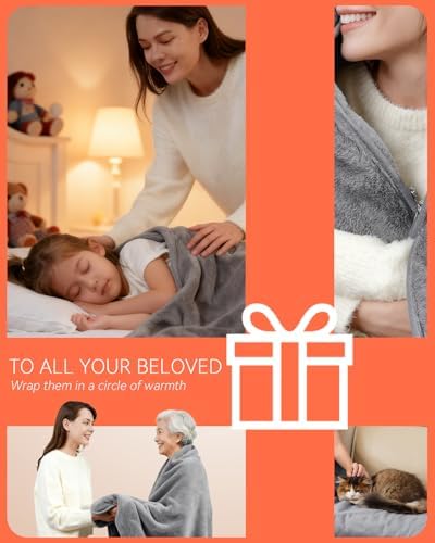 Carbon Fiber Heated Blanket with Battery, Large 3-Zone Electric Throw | Machine Washable, Long-Lasting for Home, Camping, Travel, Office - Image 9