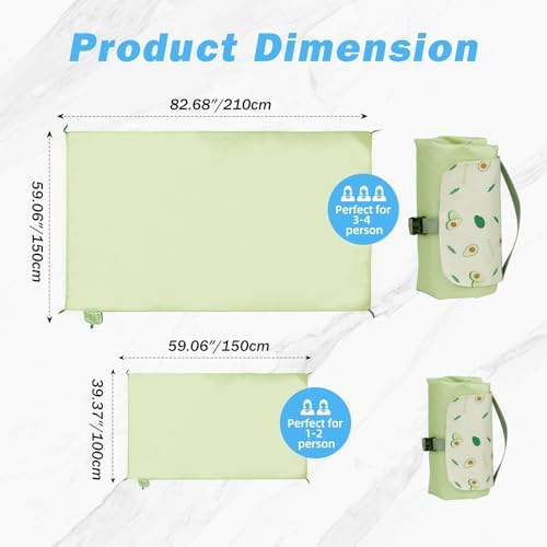 Fun Quest Picnic Blanket Waterproof – Packable Sand Proof Beach Blanket (0.42lb/0.66lb), Compact & Foldable, Fits in Pocket with Integrated Stakes, Ideal for Camping, Hiking, Travel, Concert, Festival - Image 2