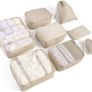 8 Set Packing Cubes for Suitcases Travel Luggage Packing Organizers,Travel Accessories Essentials Luggage Organizer with Shoe/Tioletry/Laundry Bag