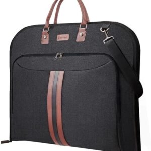 BALEINE Travel Garment Bag, Travel Suit Bag for Men, 42'' Waterproof Carry on Garment Bag for Hanging Clothes, Garment Duffel Bag for Travel Business (Black)