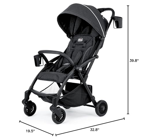 Chicco Presto Self-Folding, Compact Stroller with Canopy, Lightweight Aluminum Frame Umbrella Stroller, for Babies and Toddlers up to 50 lbs. | Graphite/Grey - Image 10