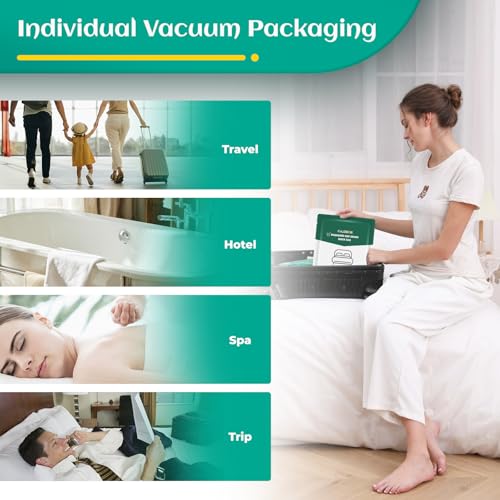 Hotel Essentials Disposable Bed Sheet for Travel, Queen Size Disposable Sheet with Bath Towel Face Towel Toilet Seat Cover, Disposable Hotel Sheet Travel Essentials for Cruise, Hotel, Camping, SPA - Image 6