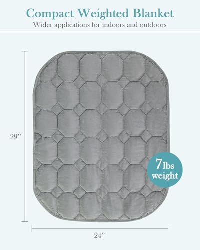 Topblan Weighted Lap Blanket 7lbs for Adults, Small Weighted Blanket Throw for Napping, Relaxation, Calming and Travel, Skin Friendly & Machine Washable for All-Season Sleeping, Grey 24x29 inches - Image 5