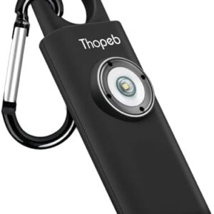 Thopeb–The Original Personal Safety Alarm for Women Self Defense – Elders & Kids Self Defense Keychain Siren – 135dB Loud Siren Bird Sound – Cute Key Chains Protection (Charcoal)