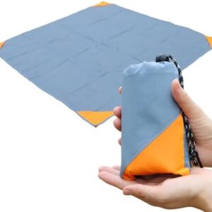 Orga'Neat Pocket Picnic Blanket, Sandproof Lightweight Pocket Camping Tarp, 55″x 60″ Foldable & Fits into Small Bag, Water Resistant Washable Quick Dry Compact Beach Mat for Outdoor Recreation