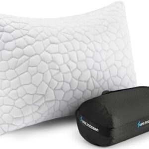 SUPA MODERN Cooling Bed Pillows for Sleeping 1 Pack Small Shredded Memory Foam Pillow Camping Travel Pillow - Compressible Medium Firm, Breathable Cover, ldeal Backpacking Hiking, Airplane and Car