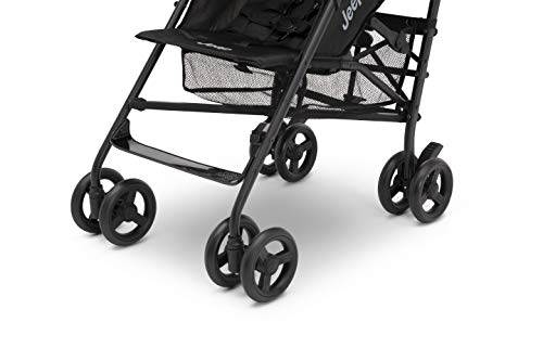 Jeep PowerGlyde Plus Stroller by Delta Children Lightweight Travel Stroller with Smoothest Ride, Aluminum Frame, 4-Position Recline, Extra Large Storage Basket, Black - Image 6