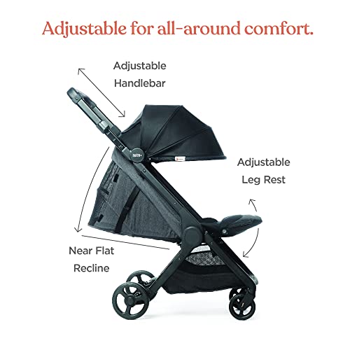 Ergobaby Metro+ Compact Baby Stroller, Lightweight Umbrella Stroller Folds Down for Overhead Airplane Storage (Carries up to 50 lbs), Car Seat Compatible, Black - Image 6