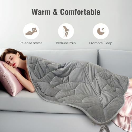 KAWBIYJ 7 Lbs Weighted Lap Blanket - Gifts for Mom, Women, Cozy Luxury Velvet Small Weighted Blankets, Portable Travel Blankets for Adults, All-Season Blanket Relaxation Gift, 40"x70", Grey - Image 2
