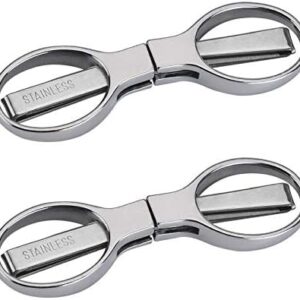 2Pcs Folding Scissors,Portable Stainless Steel Telescopic Cutter, Safety Foldable Pocket Badge Small Scissors for Home, Office, Craft, Sewing, Nurse Accessories, Travel
