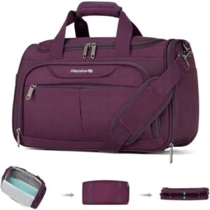 Hanke Underseat Carry On luggage Bags for Travel, Foldable Travel Bags for Women, Soft Lightweight Personal Item Travel Bag Small Carry On Bags for Airplanes, Travel Tote Bags for Women Men.(Purple)