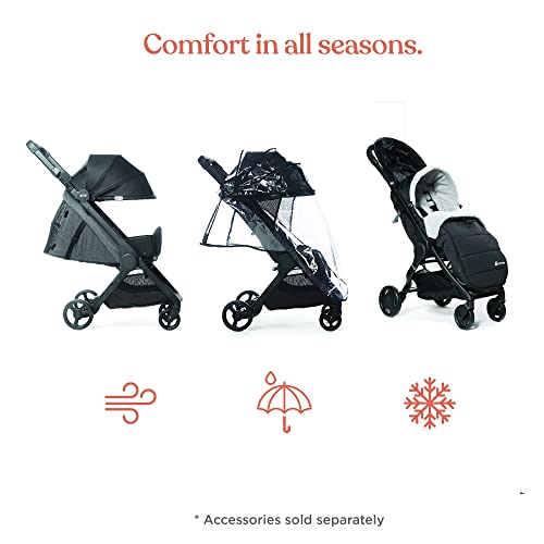 Ergobaby Metro+ Compact Baby Stroller, Lightweight Umbrella Stroller Folds Down for Overhead Airplane Storage (Carries up to 50 lbs), Car Seat Compatible, Black - Image 5
