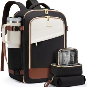 LOVEVOOK Travel Backpack for Women, 40L Carry On Backpack Flight Approved, Large Personal Item Bag Fits 17 inch Laptop, TSA Approved Luggage with 3 Packing Cubes,Waterproof Weekender Gym Daypack