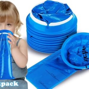 Valchoose 12 Pack Kids Vomit Bags Disposable, Hospital Grade 800ml Motion Sickness Bags for Car Kids Lifesaver, Barf Bags Come in Handy, No Spilling Perfect for Car Sick, Chemo, Road Trip(Blue)