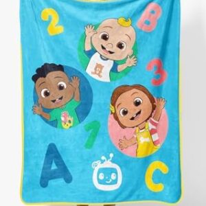 Sunny Side Up CoComelon Plush Travel Throw Blanket - Measures 40 x 50 Inches - Super Soft & Cozy Travel Accessories