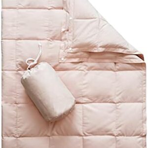 zzlamb Puffy Down Camping Blanket Water-Repellent, Down Throw Travel Blanket Portable for Outdoor, Light Warm Quilt for Couch Plane Car Theater Stadium Picnic RV Backpacking Hammock