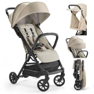 Inglesina Quid 2 Stroller - Alpaca Beige - Ultra Compact Lightweight Travel Stroller, Babies and Toddlers, Airplane Overhead, Foldable, Reclining Seat, Collapsible Canopy, 3 Months - 50 lbs, BPA Free