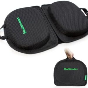 Small Travel Seat Cushion,Gel Memory Foam Seat Cushion,Supportive Butt Pillow,Portable and Foldable for Long Sitting Hours on Stadium Airplane Car Seat