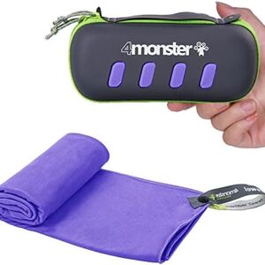 4Monster Camping Towel Super Absorbent-Quick Dry Microfiber Towel Ultra Compact & Soft-Travel Towel Lightweight for Backpacking,Hiking,Gym,Beach,Swimming,Yoga