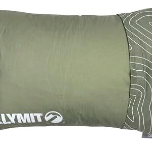 Klymit Drift Camping Pillow, Shredded Memory Foam Travel Pillow with Reversible Cover for Outdoor Use, Green, Regular