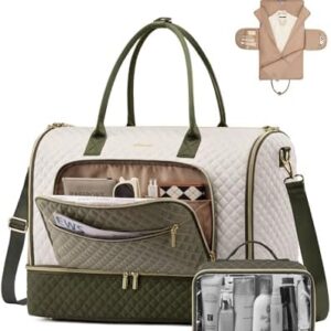 LOVEVOOK Convertible Travel Duffle Bag for Women Men, Garment Bag for Travel, Quilted Overnight Weekender Carry On Duffel Bags for Airplane, Suit Bags for Trip, Business