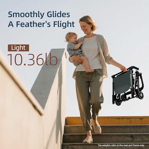 Lightweight Travel Baby Stroller, Foldable Portable Airplane Compact Umbrella Strollers for Toddler 1-3 Years (Full Canopy,Black) - Image 3