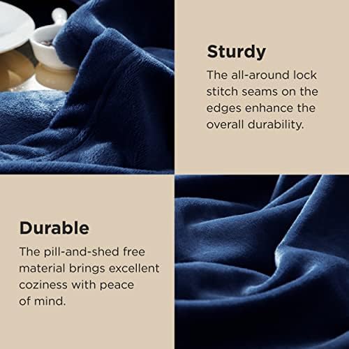 Bedsure GentleSoft Oversized King Big Blanket 120"x120" - Extra Large Soft Fleece Blankets for Bed, Sofa, Couch, Travel, Camping, Party, Giant Huge Throws, 10'x10', Navy - Image 4