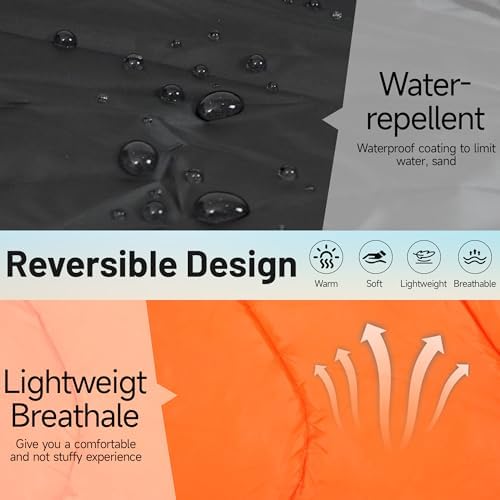 喜马拉雅 Lightweight Camping Blanket, Packable, Down Alternative, Puffy, Printed Wearable Blankets, Warm Camping Quilt with Snap Buttons for Outdoor, Travel, Hiking - Image 4