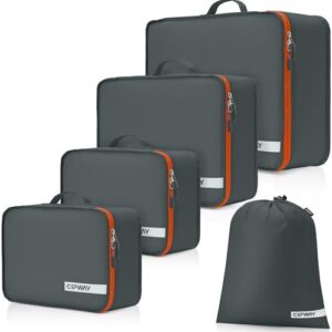 Cipway 5 Set Packing Cubes for Travel Suitcase Organizer for Accessories Luggage Carry On Suitcase Lightweight Grey