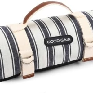 G GOOD GAIN Waterproof Picnic Blanket Portable with Carry Strap for Beach Mat or Family Outdoor Camping Party (Berry Blue)