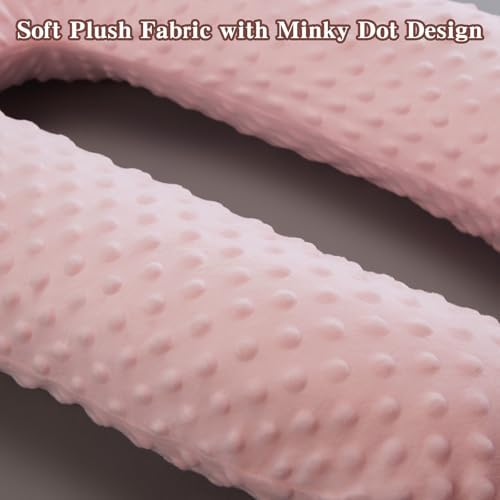 Travel Pillow for Kids Adult, Pillow for Car Sleeping Ultra Large U-Shaped with Removable Soft Cover Support Fix Neck and Body Sitting/Sleeping on The Trip (Pink) - Image 3