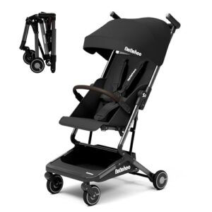 Lightweight Travel Baby Stroller, Foldable Portable Airplane Compact Umbrella Strollers for Toddler 1-3 Years (Full Canopy,Black)