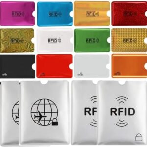 16 RFID Blocking Sleeves Set (12 Colorful Credit Card Protector RFID Blocking Sleeve & 4 RFID Passport Holder). Effectively Protect Your Credit, Debit, and ID Cards From Electronic Theft.