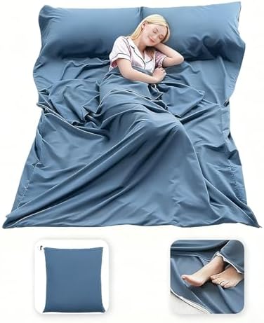 MongByYa Sleeping Bag Liner Lightweight Compact Sleeping Bag Sack Portable Clean Travel Sheet Camping Sleep Sheet for Backpacking Hotel Hiking