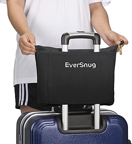 EverSnug Travel Blanket and Pillow - Ultra-Soft, Compact & Lightweight, 65x40 Inches, with Carry Case, Luggage Sleeve & Backpack Clip for Airplane Comfort (Black) - Image 4