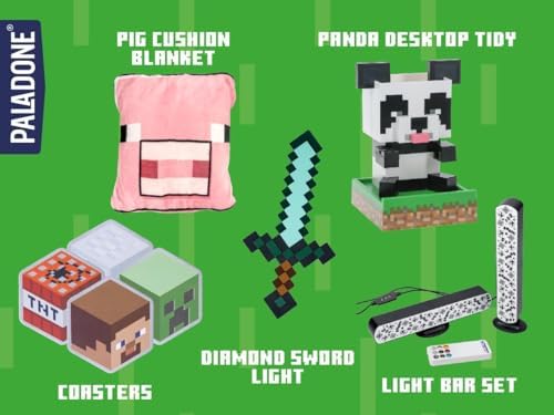 Paladone Minecraft Pig 2-in-1 Cushion Blanket - Officially Licensed Microsoft Travel Blanket, Foldable Soft Fluffy Throw, Gamer Living Room or Bedroom Decor 120cm x 150cm - Image 7